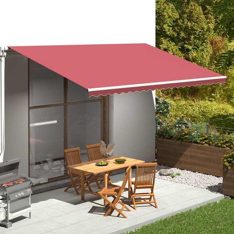 Tissu de remplacement pour auvent bordeaux rouge 500x300 cm polyester (1/5)