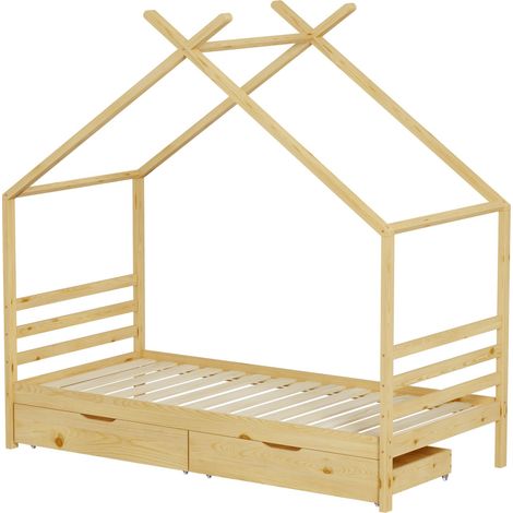 MINEA Lit cabane avec tiroir BAMBINO 90x190 cm (matelas non inclus) (1/5)