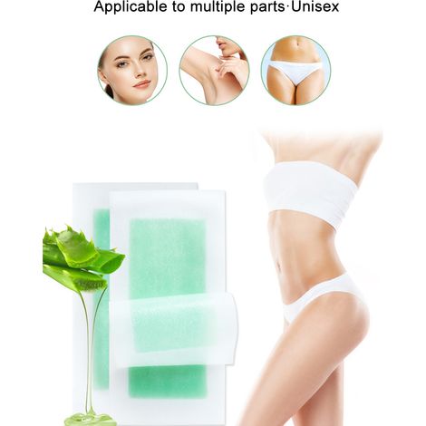 Épilation à la cire pour tout le corps, visage, bikini, hommes et femmes, bandes de cire prêtes à l'emploi, kit avec 4 lingettes nettoyantes. (1/5)