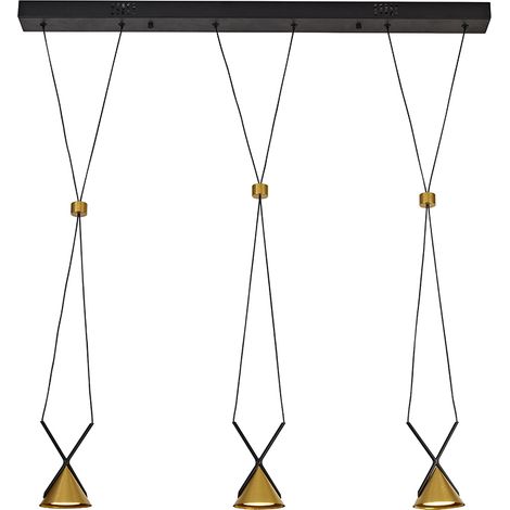 LAMPARA DE TECHO 900901500 NEGRO DORADO 9W 3000K