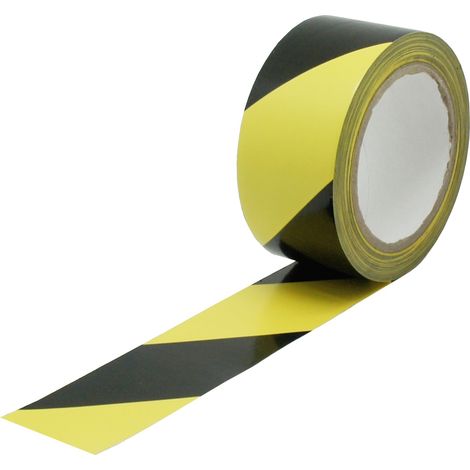 Ruban de Signalisation Noir/Jaune RS PRO, 50mm x 33m x 0.15mm ( Prix pour 1 )