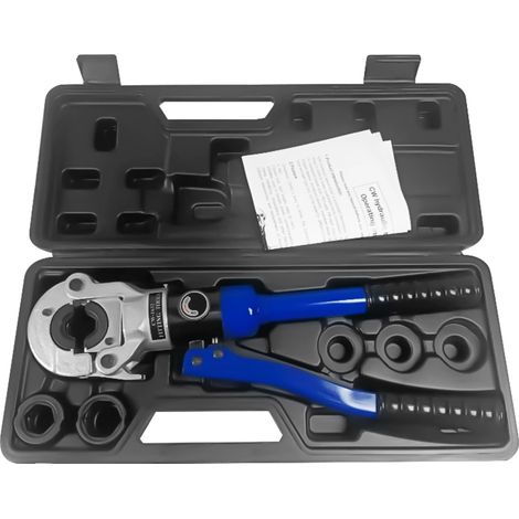 Hydraulische Crimpzange, ergonomische Griffe, maximale Crimpkraft 10T, Blau/Schwarz (1/2)