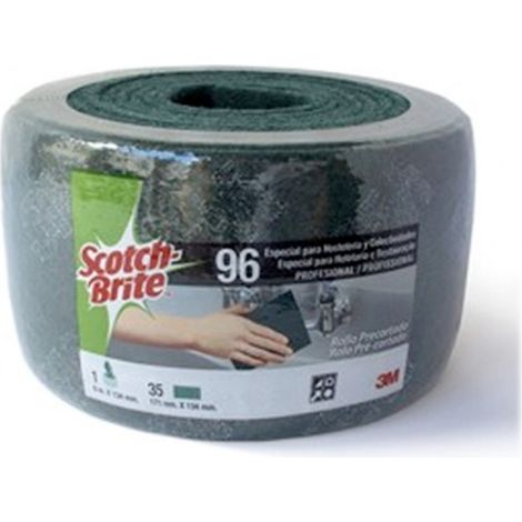 Estropajo limp 6mx134mm fibra ver rollo scotch brite 3m