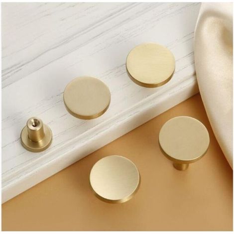 6 Pièces Boutons de Tiroir, Boutons de Meubles en Or, Boutons Armoire Ronds, Boutons de Tiroir en Laiton Doré20 25 mm,Poignée de meuble (1/4)
