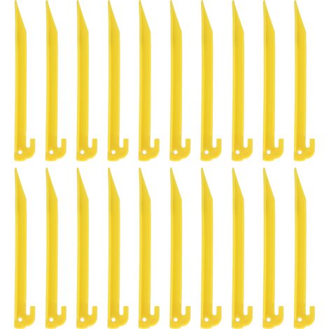 20 piquets de tente/auvent de camping robustes en plastique de 23 cm (9 pouces) pour ancrage au sol dans le sable. (1/5)