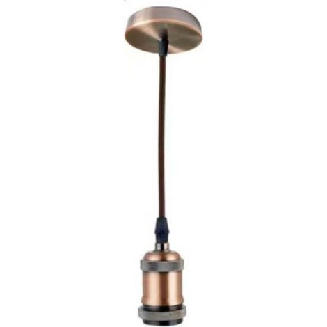DOUILLE DE LAMPE LUSTRE SUSPENSION PLAFOND SUSPENSION VINTAGE 2MT BRONZE ROUGE