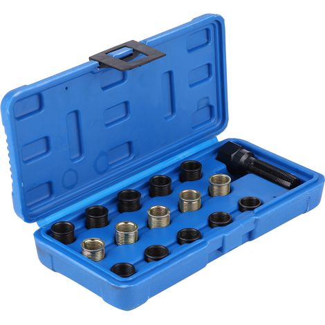 Zündkerzengewinde-Reparaturset 14 mm x 1,25, 16-teilig, M16 Gewindebohrer, inklusive Tragekoffer. (1/5)