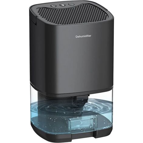 Déshumidificateur (noir) 1000 ml, équipé d'un filtre à air basique, déshumidificateur silencieux 2 en 1 (1/5)