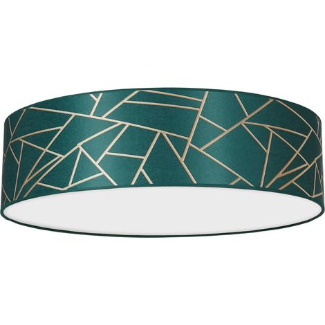 Plafonnier rond Ziggy Milagro vert tissu 50 cm 3xE27 (1/5)