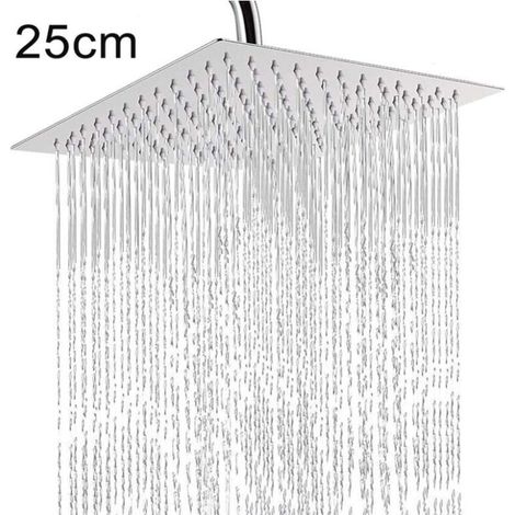Shower head square shower head 25x25cm adjustable rain shower head high pressure ultra-thin (1/5)