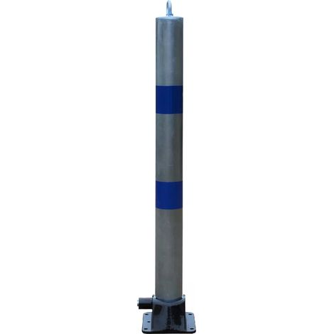 Poteau rabattable 900-76-GBLUE GALVANISÉ/BLEU (clefs distinctes) avec oeillet (1/5)