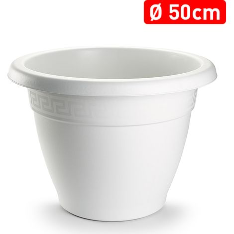 Macetero rendondo de plastico 50 cm Blanco