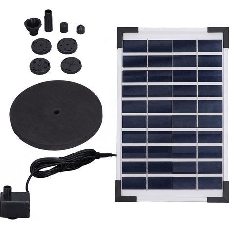 Kit de fontaine solaire 10V 5W, pompe à eau flottante pour jardins, piscines, Aquariums. (1/5)