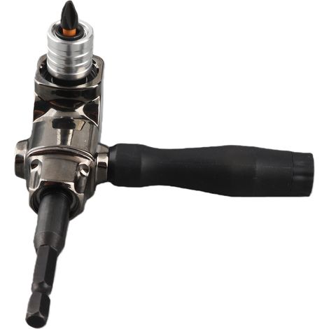 Adaptador de destornillador en ángulo recto fabricado en aleación de aluminio, punta de destornillador de 90 grados con mango de ABS para taladros y herramientas eléctricas. (1/5)
