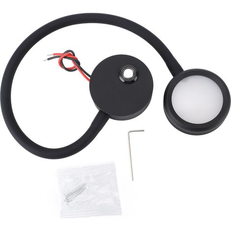 Lampe de lecture RV avec port USB, lampe murale de chevet à col de cygne flexible pour bateau yacht 620-625nm rouge 3000-320K couleur noir mat chaud (1/5)