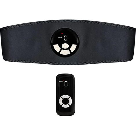 Entrenador muscular abdominal EMS con función de calentamiento, cinturón de fitness eléctrico, estimulador muscular, 8 modos, 19 niveles de intensidad, control remoto. (1/5)