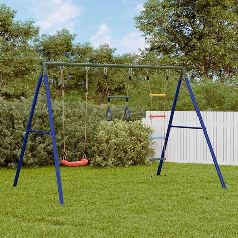 Jeu extérieur enfant : Maisonnette de jeu avec mur d'escalade bois de pin imprégné jeu extérieur enfant, aire de jeu jardin, balançoire enfant , pour jardin, usage domestique , enfant 3-8 ans (1/5)