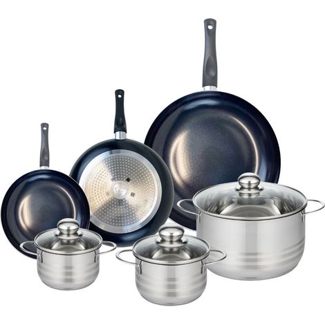 Ensemble de 3 Poêles de cuisson 20, 24 et 32 cm et 3 faitouts 14, 16 et 24 cm Elo Prima Brillant (1/5)
