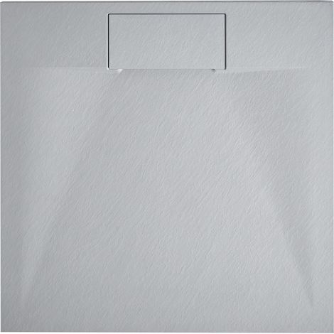 Plato de ducha minimalista con desagüe SMC efecto piedra natural 80 x 80 x 3 cm gris Azzurro