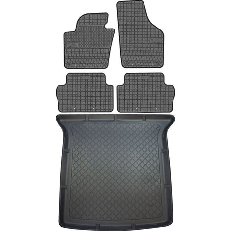 Volkswagen Sharan II VAN desde 09.2010 SET - Alfombrillas de goma para coche + alfombrilla para maletero