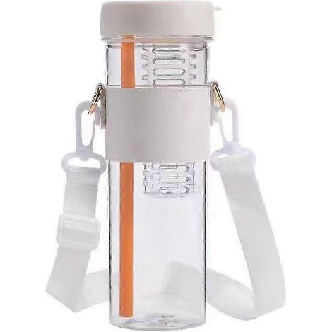 Bouteille d'eau incassable de 750 à 800 ml (25 à 26 oz) - Modèle pliable avec paille et infuseur à fruits (1/4)