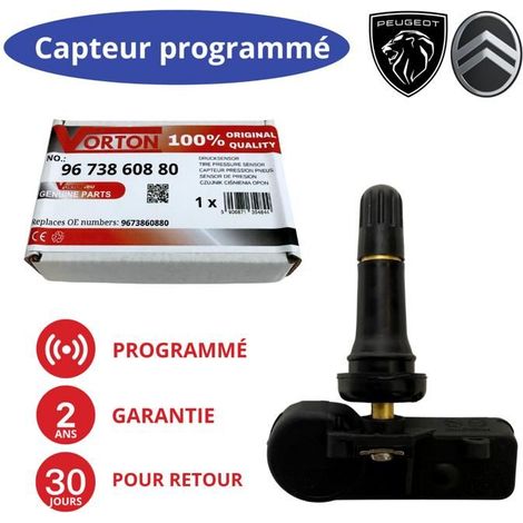Sensore TPMS preprogrammato 433MHz per PEUGEOT/CITROEN - Valvola ruota rif. 9673860880 / 5430H1