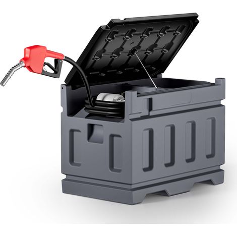 Wiltec mobile Tankanlage 180 l mit 12 V Pumpe, Kraftstoffbehälter für Dieselkraftstoff, tragbare Dieseltankanlage für flexibles Tanken