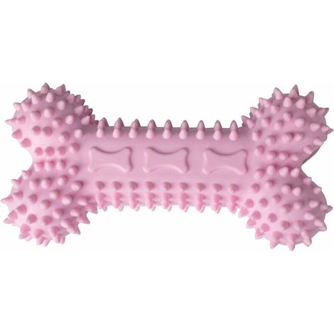 Os à mâcher pour chiot en TPR rose : 11 cm