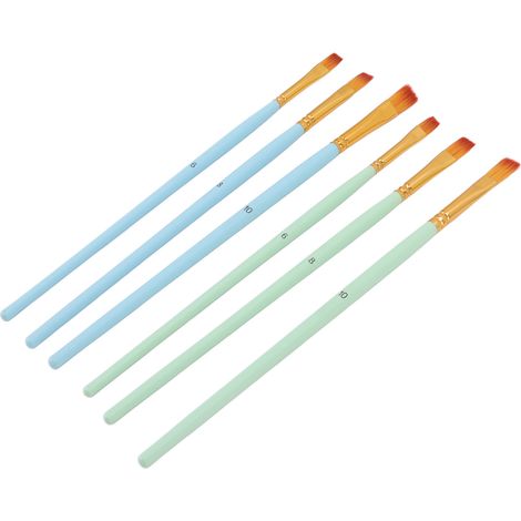 6 Pinceaux à Peinture Plate en Nylon pour Artistes, Manche en Peuplier, Faciles à Nettoyer - Lot de 6 (1/5)