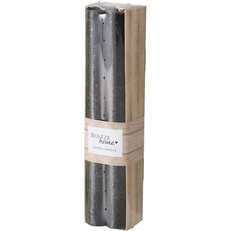 BOLTZE Stabkerze Melia 4-teilig schwarz, ø 2,5 cm / Höhe 20 cm, 4 Kerzen