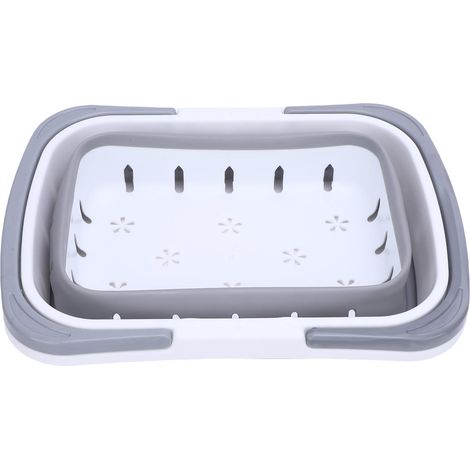 Panier de rangement pliable pour jouets de bain, à séchage rapide et à drainage rapide, gris. Idéal pour la salle de bain, la cuisine et les voyages. (1/5)