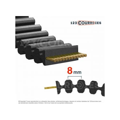 Courroie double dentée 1480-DS8M15