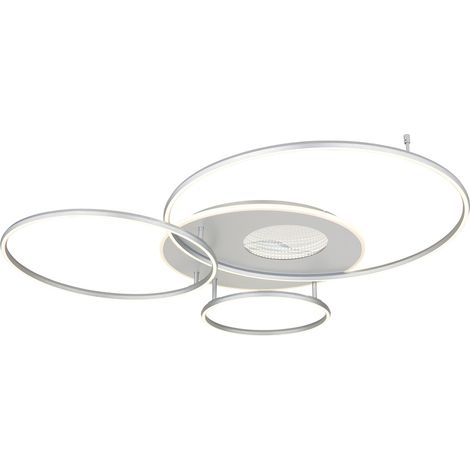 Lampada da soffitto Plafoniera Lampada da soggiorno Dimmerabile Argento Alluminio H 13 cm