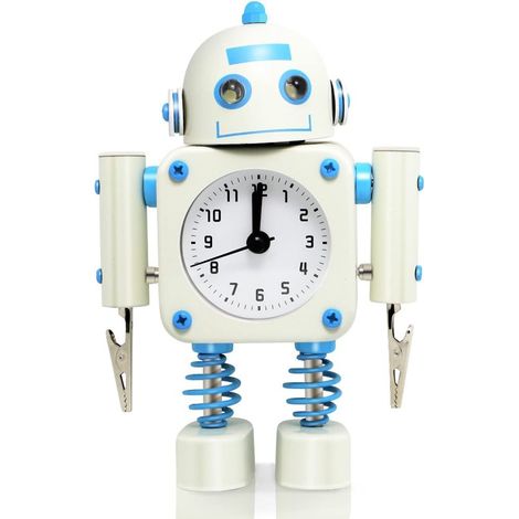 Réveil Robot - Horloge Alarme Sans Tic-Tac Avec Éclairage - Pour Chambre À Coucher - 1 Pièce (1/5)