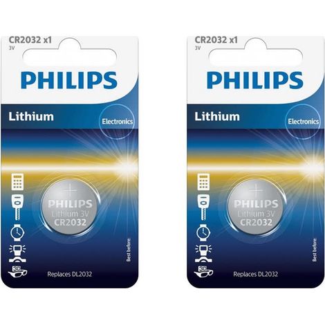 .2 Piles Philips CR2032.