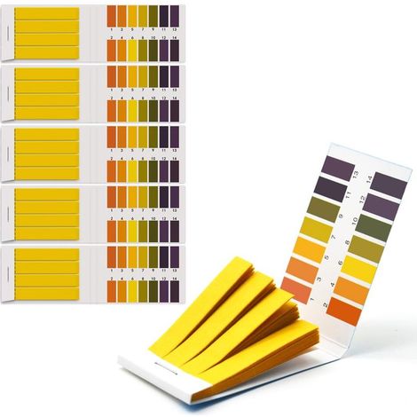 Sollbry 6-teiliges Set pH-Teststreifen, 480 pH-Wert-Teststreifen, Messbereich 1-14, Sonnenblumen-Testpapier für Aquarien, Speichel-, Wasser- und Bodentests (6 x 80er-Packung) (1/5)