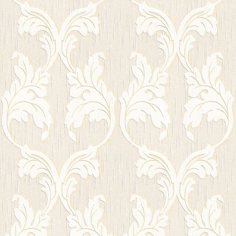 BRICOFLOR Papier peint baroque Tapisserie baroque Papier peint intissé Beige / crème Gris - 10,05 x 0,53 m (1/5)
