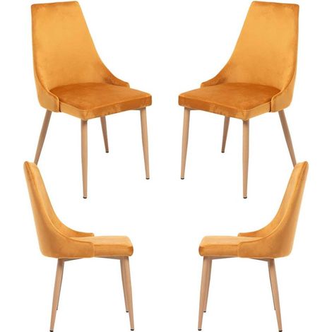 Packs Sillas Comedor - Pack 4 Sillas Stoik Wood - Mostaza (1/5)