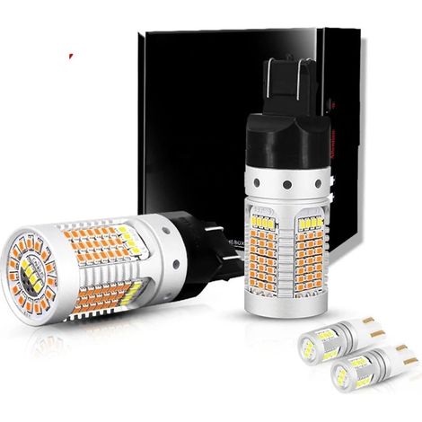 Rétroviseur Indicateur Lampe pour Ford pour Mustang 2015 2016 2017 7443 W21/5W Clignotant LED/Ampoules DRL Et T10 W5W LED Feux De Gabarit 12V (1/4)
