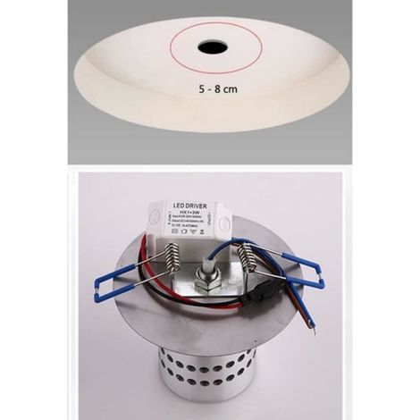 Plafonnier, 3W LED Eclairage Encastré Cadre et Lampe Downlight Lampe Intégrée Spots de Plafond Applique Murale Rond (1/4)
