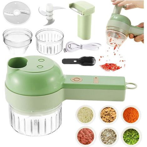 Cortadora eléctrica de verduras, Cortadora eléctrica de verduras, Máquina cortadora de verduras, Procesador de alimentos, Cortadora de cebollas (1/5)