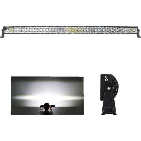 Barra de luces todoterreno, diseño de doble fila, alta potencia lumínica, 52 LED curvos inalámbricos (1/2)