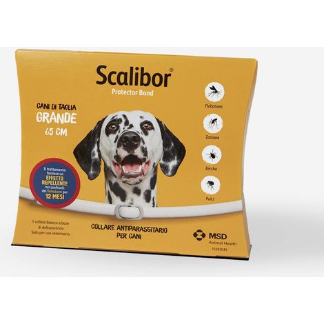 Scalibor - Collare Antiparassitario, Antipulci, Antizecche, Leishmaniosi, Per Cani di Taglia Grande, 12 Mesi di Protezione, Bianco, 65cm (1/5)