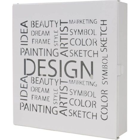 Boîte à Clés Métal "Design" 24cm Blanc (1/4)