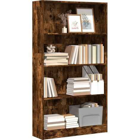 vidaXL Bücherregal Räuchereiche 80x24x143 cm Holzwerkstoff