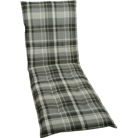 Go-De Rollliegen-Auflage grau-kariert, 190 x 60 x 6 cm Sitzpolster (1/3)