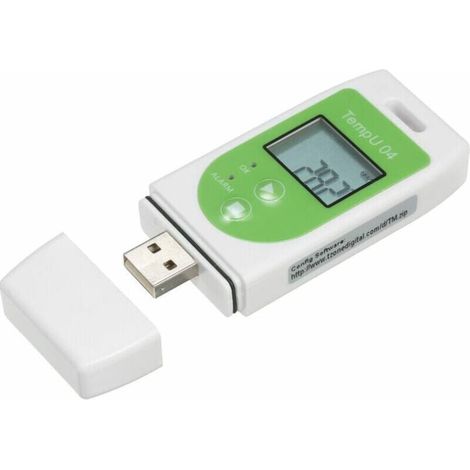 Thermomètre Enregistreur de données Enregistreur de température USB multi-usage Enregistreur de température réutilisable avec capacité d'enregistrement de 32 000, Vert (1/4)