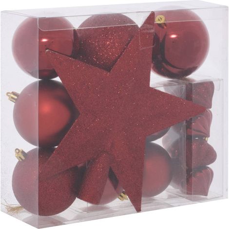 Set di 18 palline di natale in plastica color granato - Feeric lights & christmas (1/5)