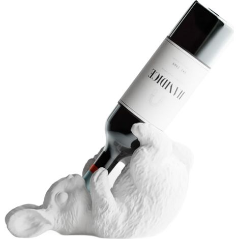 Weinregal Hase, weißer Flaschenhalter, 3D-Tischdekoration