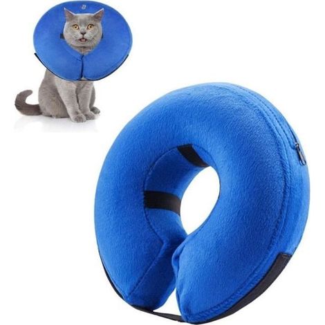 Collier de Convalescence - UMIWE - Taille S - Bleu - Gonflable - Confortable (1/4)